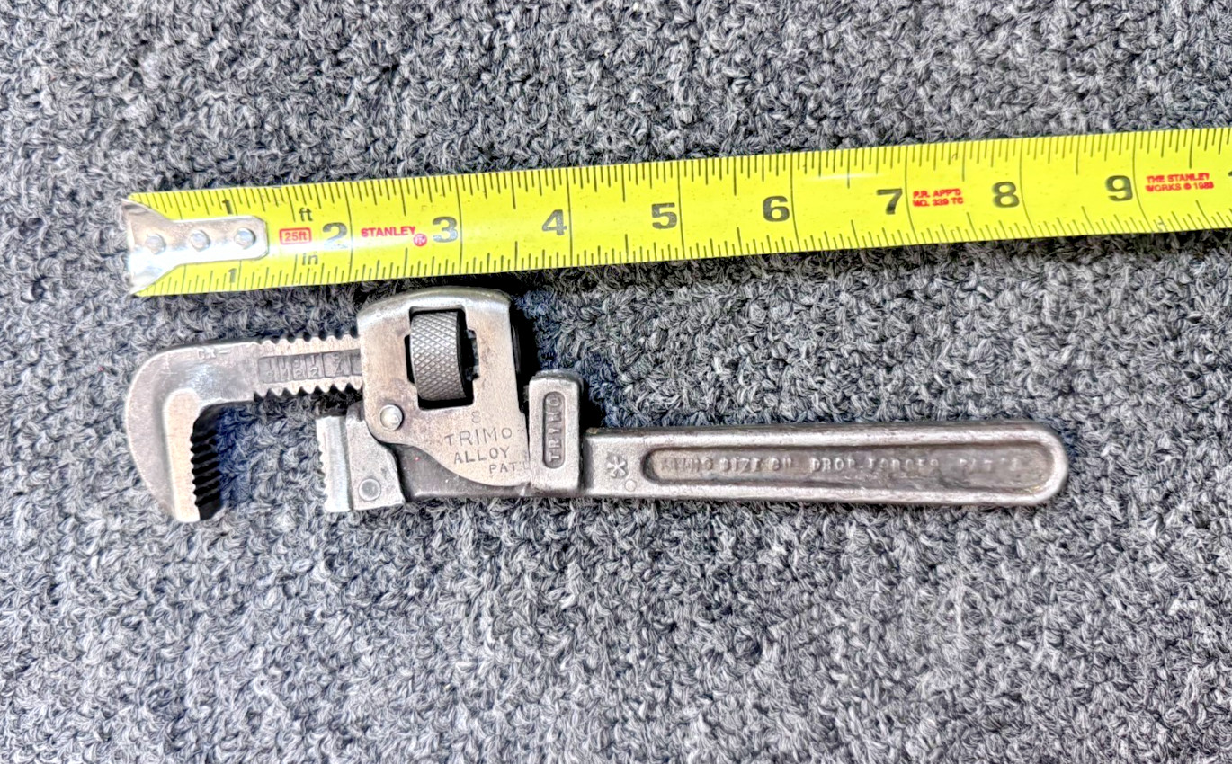 Trimo 8" Pipe Wrench, USA, VINTAGE