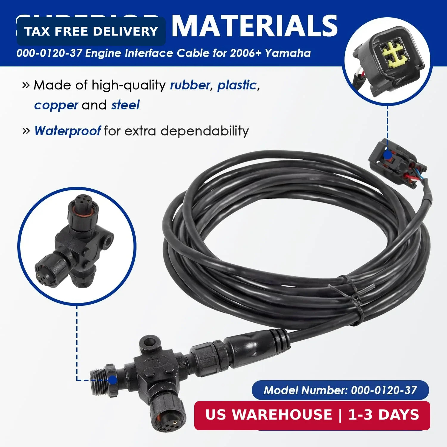 Replace for Yamaha Engine Interface Cable with T-Connector, for Yamaha 2006 & Ne