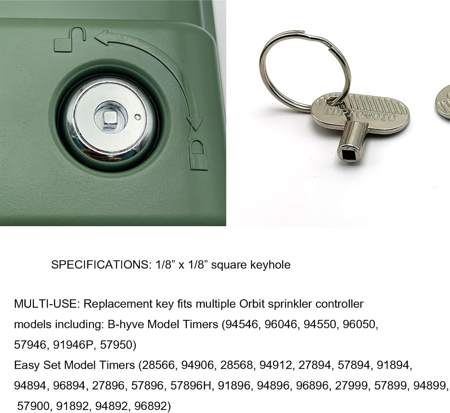 Sprinkler Controller Door Key Sprinkler Timer Lock Key for Orbit and Hydro-Rain