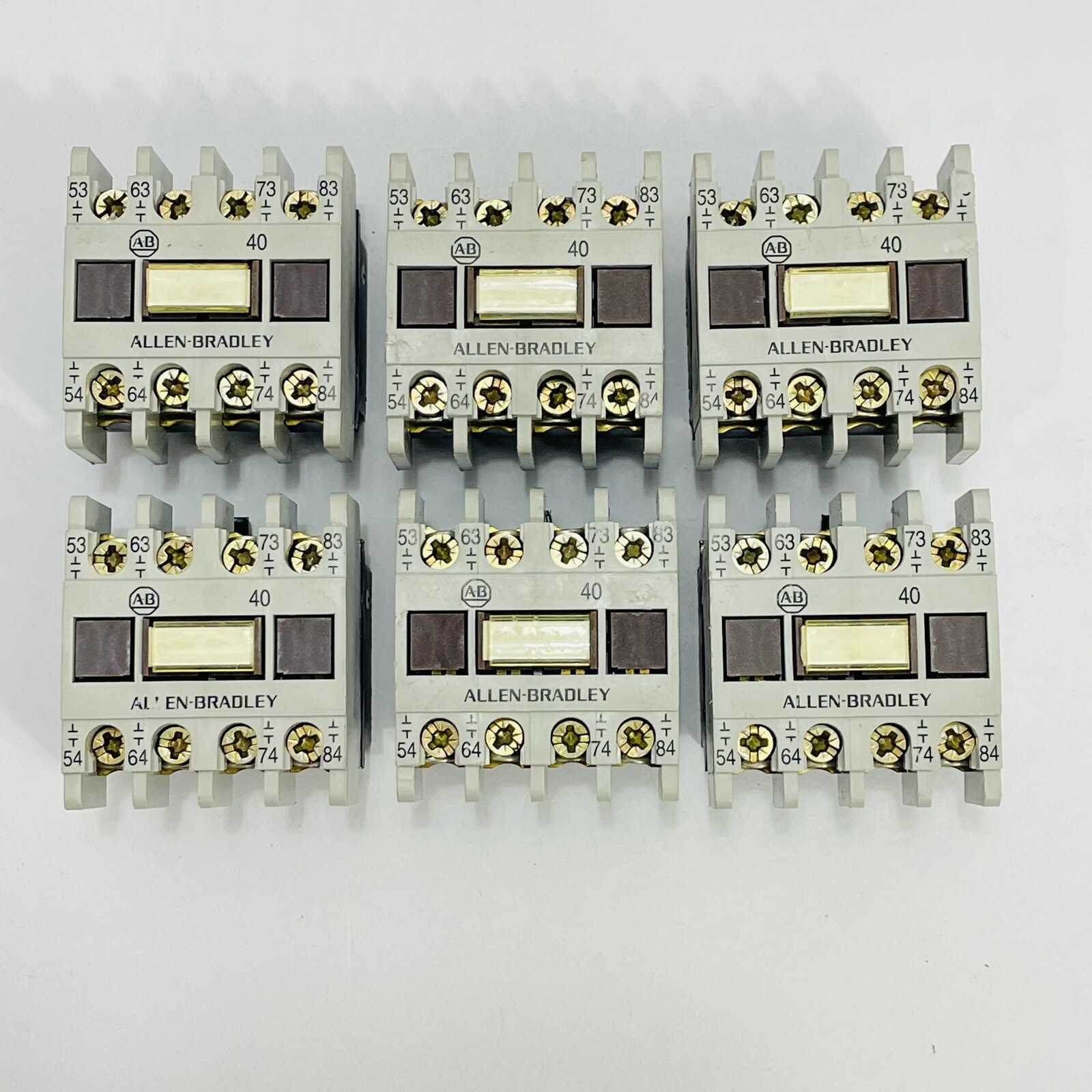 Lot Of 6 Allen Bradley 195-FA40 Contact Blocks Ser. A ~Very Clean Used?~