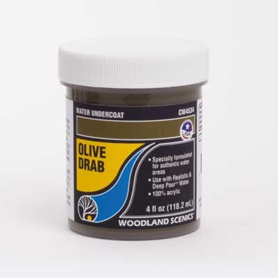 Woodland Scenics Water System Water Undercoat 4oz Bottle - Olive Drab
