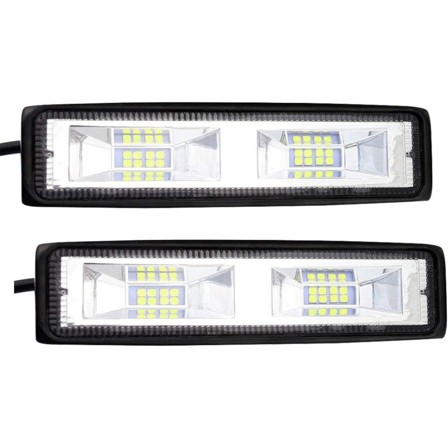 2 Pcs Snow Removal Vehicle LED Spotlight 48W 16LED LED Light Bar 12v-24v
