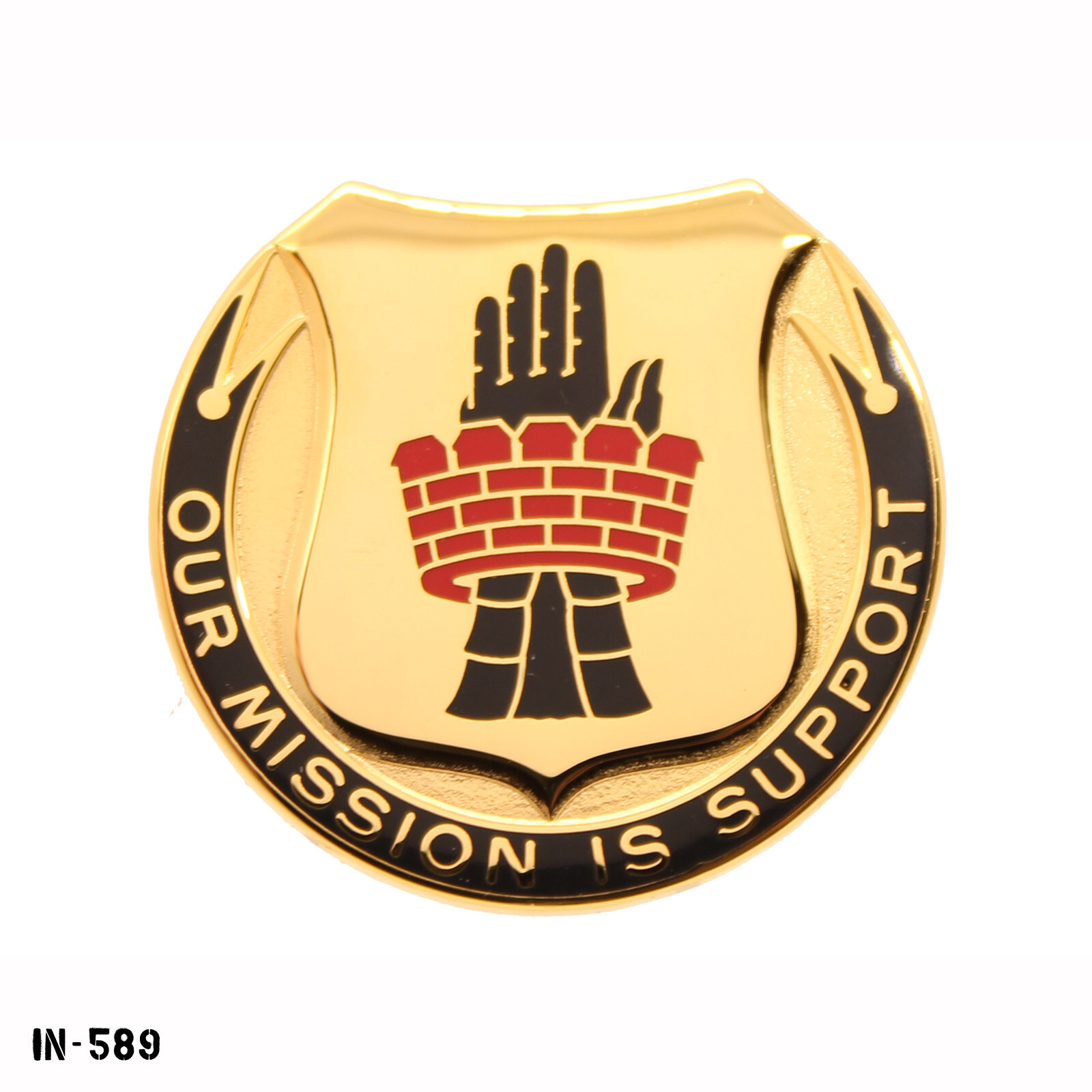 235th Support Battalion ~ Our Mission is Support Army DUI Crest Pin Vanguard NEW