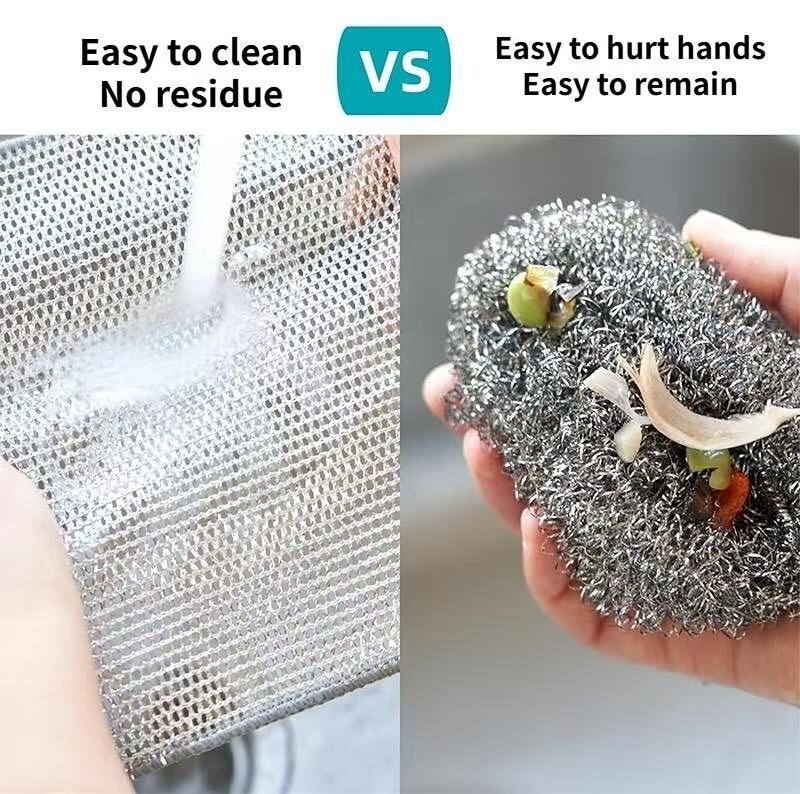 6 Pcs Multifunctional Non-Scratch Wire Dish Cloth Mesh Knit Cleaning Cloth