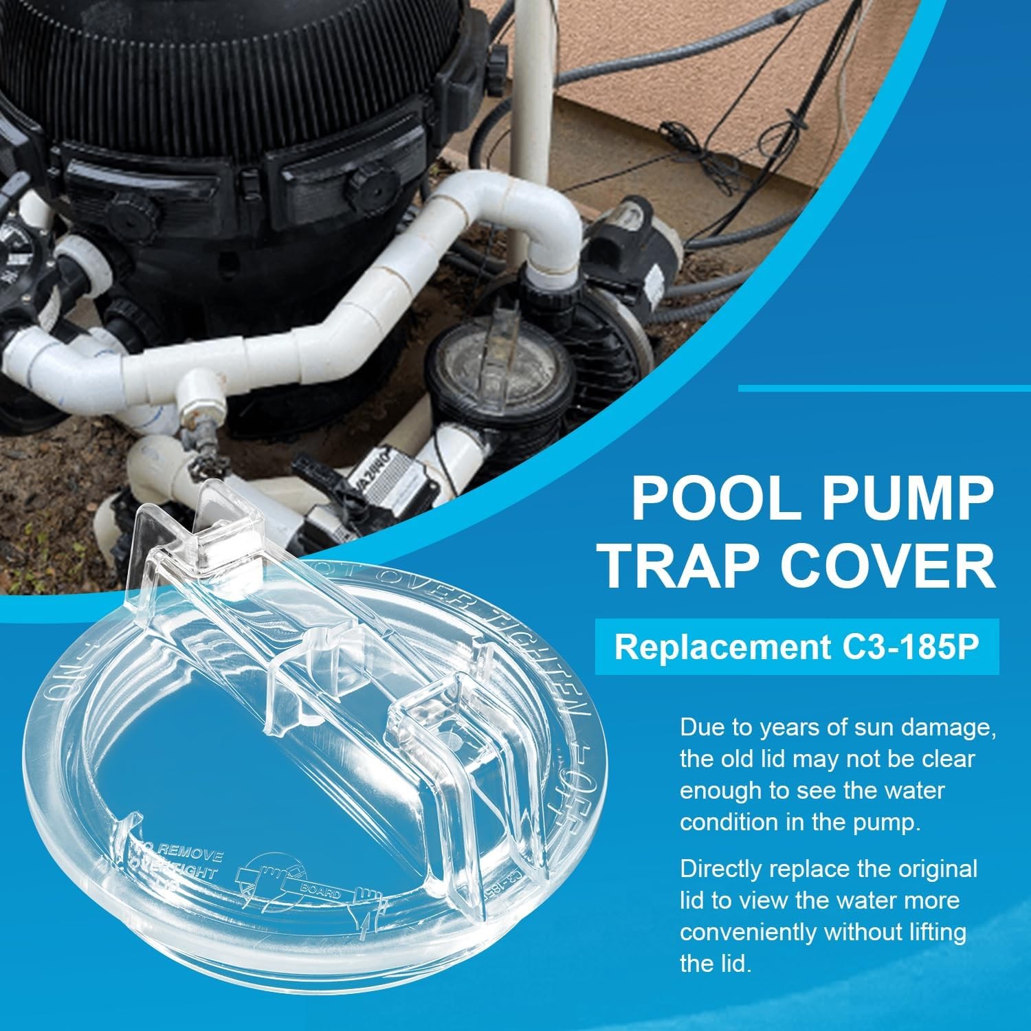 C3-185P Trap Cover Replacement for Pentair Sta-Rite Inground Pool /Spa Pump