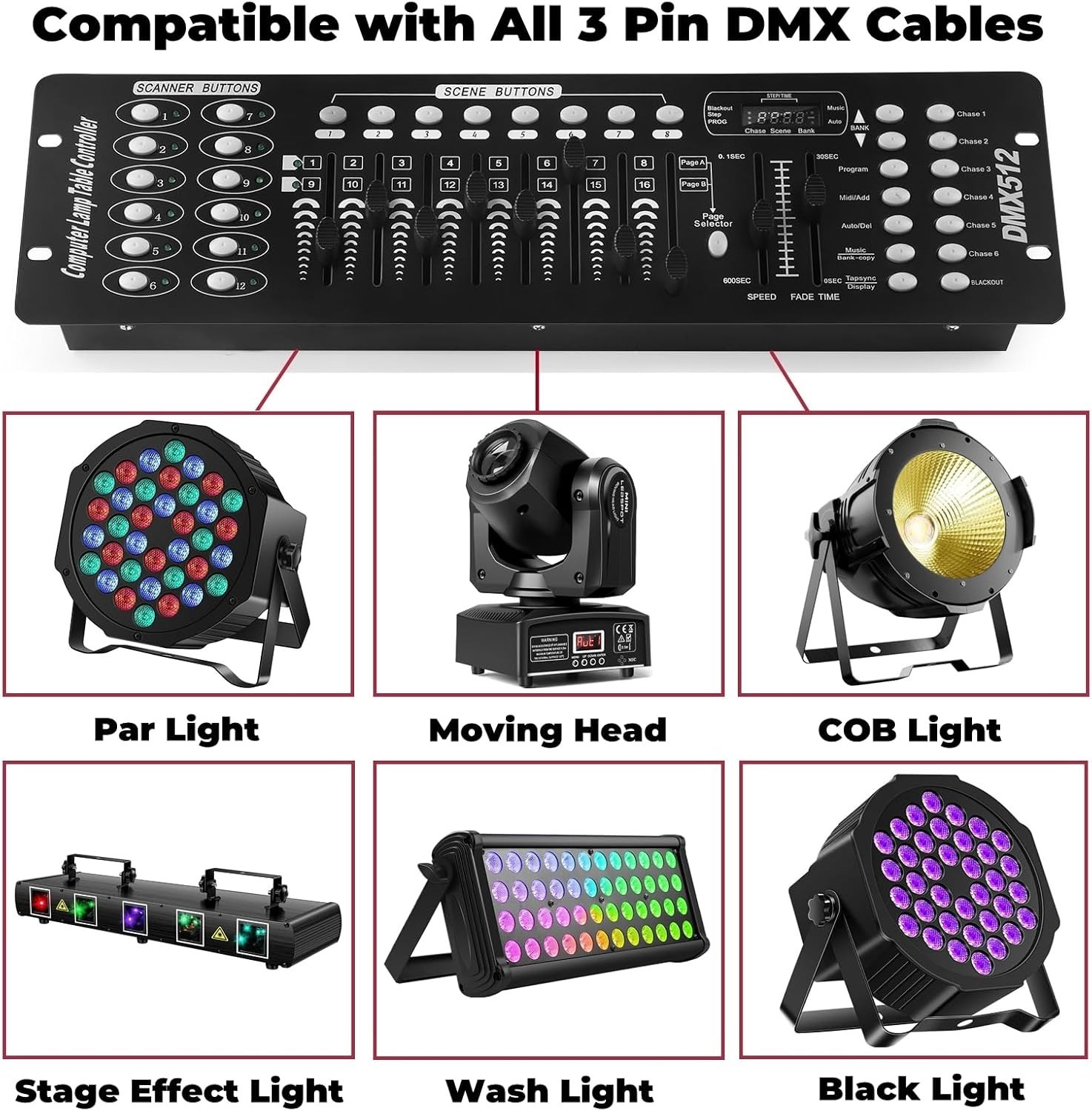 Versatile 192 Channel DMX Lighting Controller - Connect and Control Effortlessly