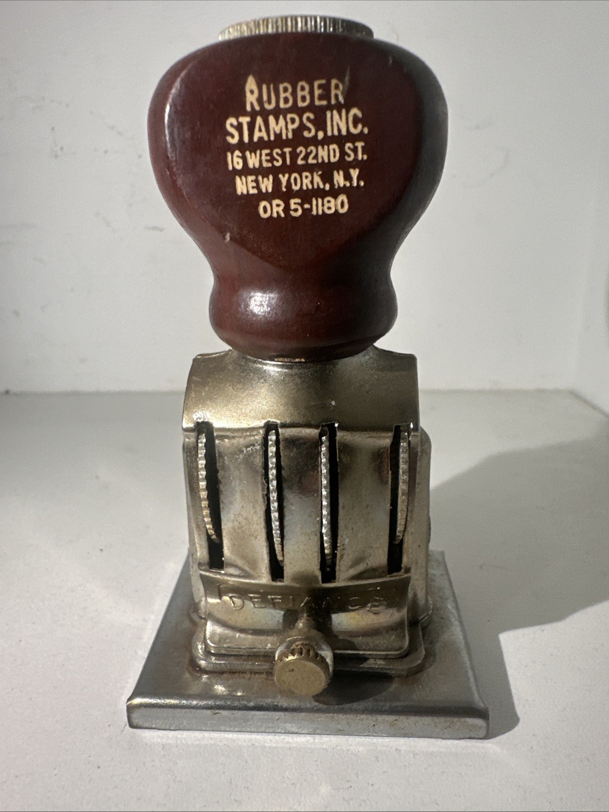 Vintage Rubber Stamp Inc. Defiance rubber Stamp New York  OR 5-1180 USA . Rare