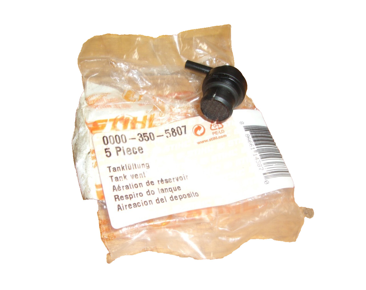 Stihl Tank Vent 0000-350-5807 Genuine OEM #GM-T8F4