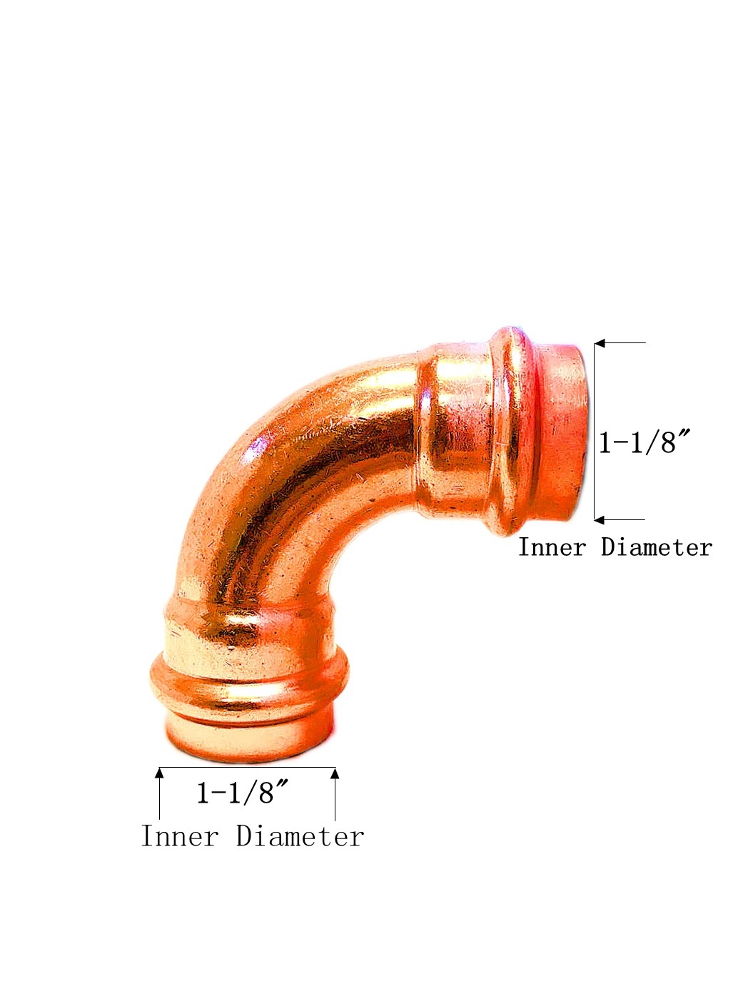 Libra Supply Lead Free 1 inch, 1'' 90 Degree Press Copper Elbow, P x P, 5pcs