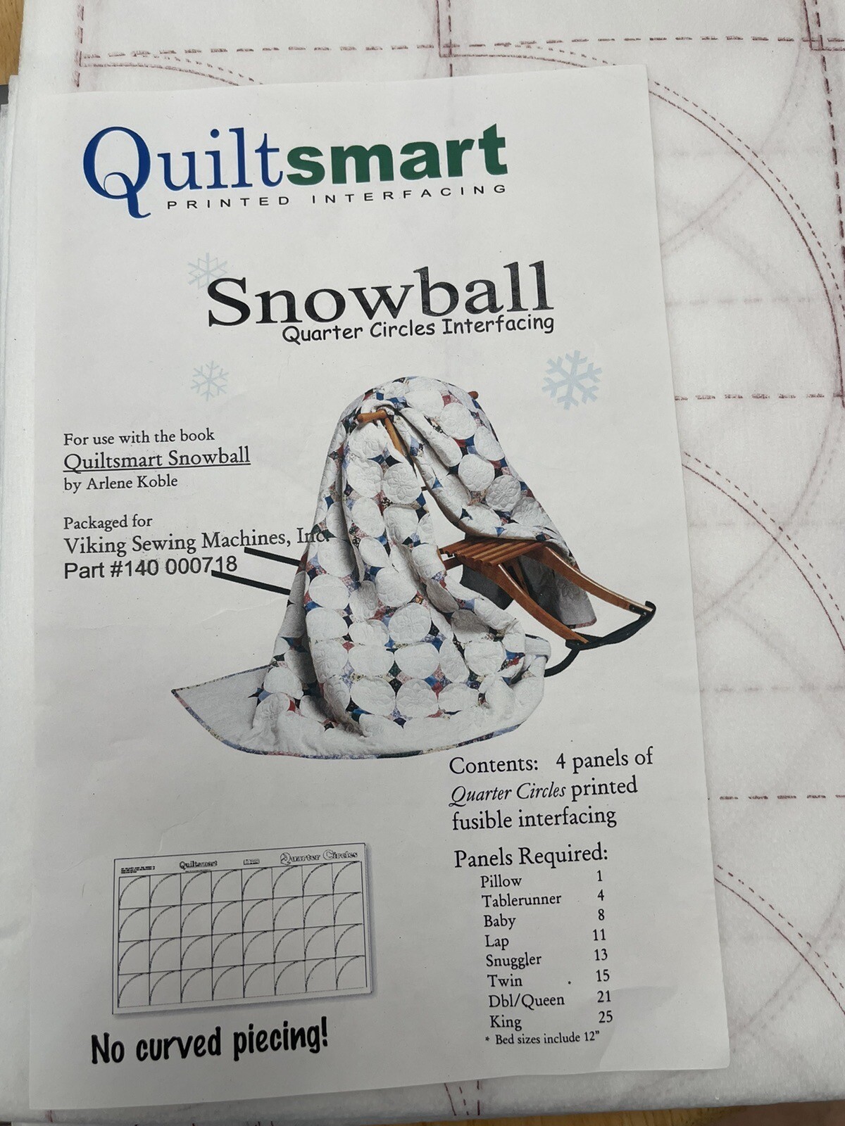 QuiltSmart Printed Interfacing Snowball Arlene Koble
