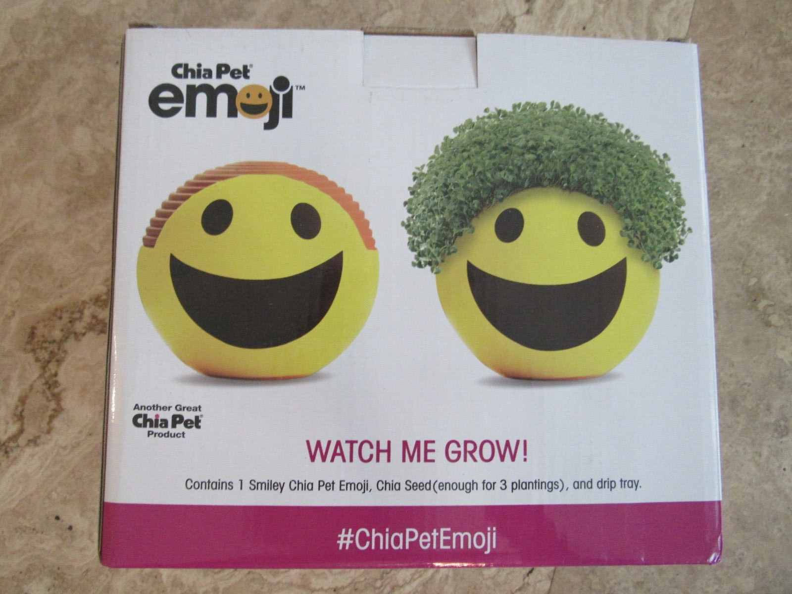 NEW Chia Pet Emoji planter, Smiley