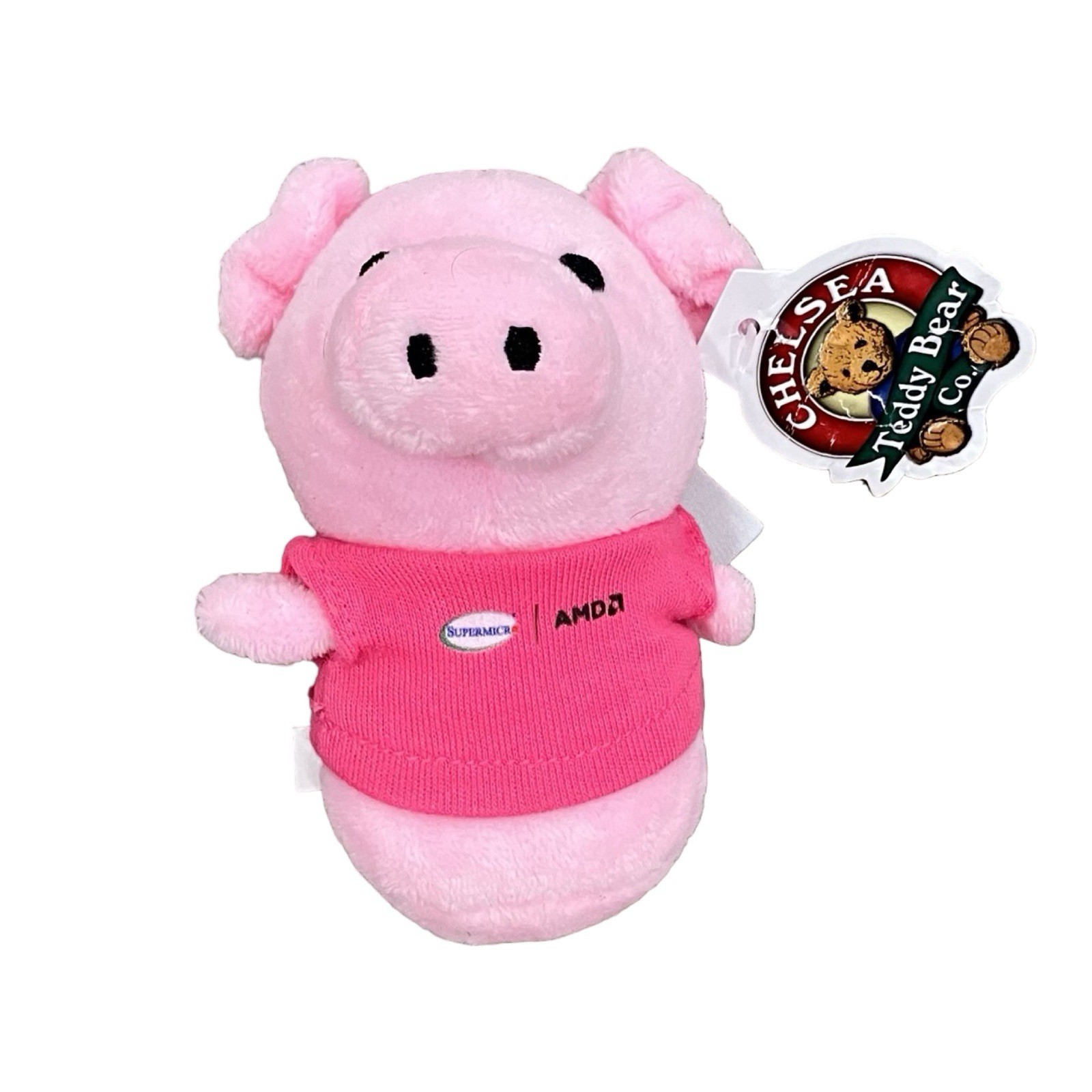 AMD x Supermicro Keychain Swag Plush Pig Pink Employee Promo Giveaway Chelsea Co
