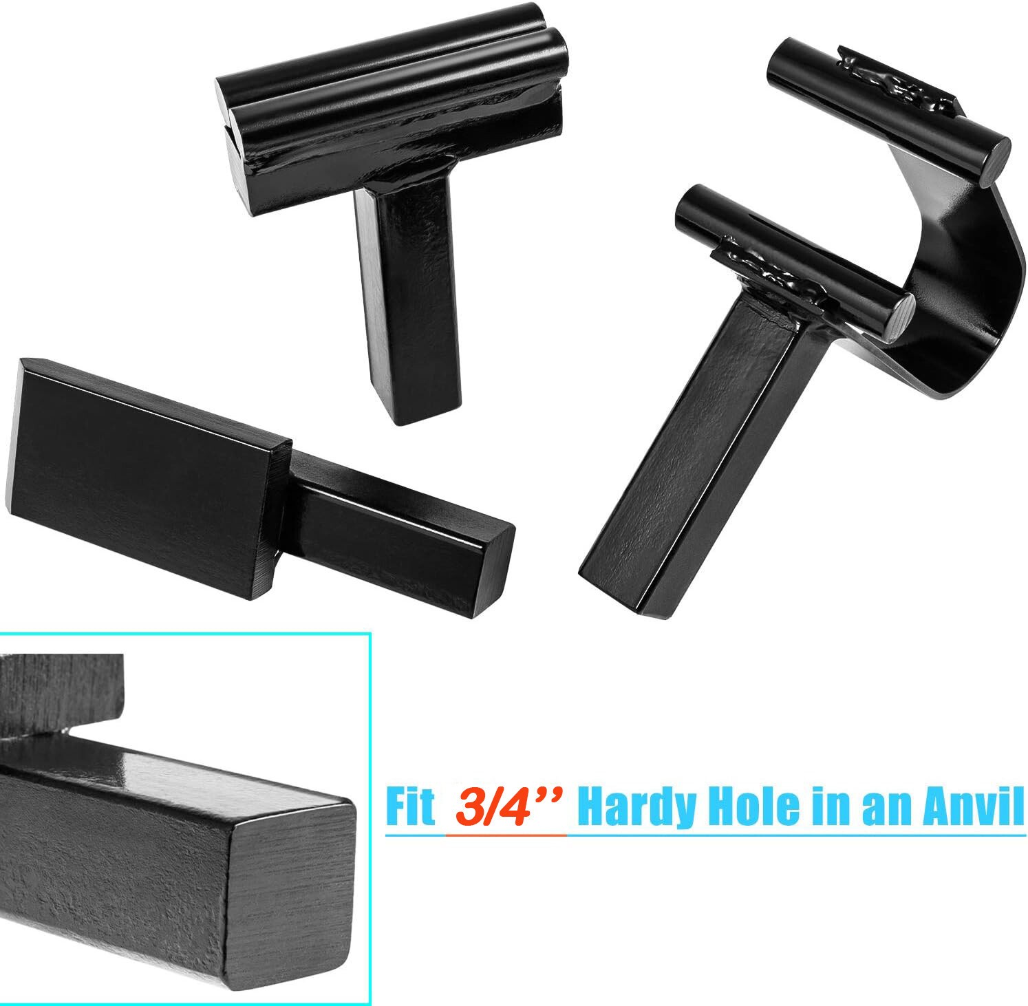 3pcs Blacksmith Anvil Forge Hardy Tool 3/4" Hot Cut Creasing Stake Spring Fuller