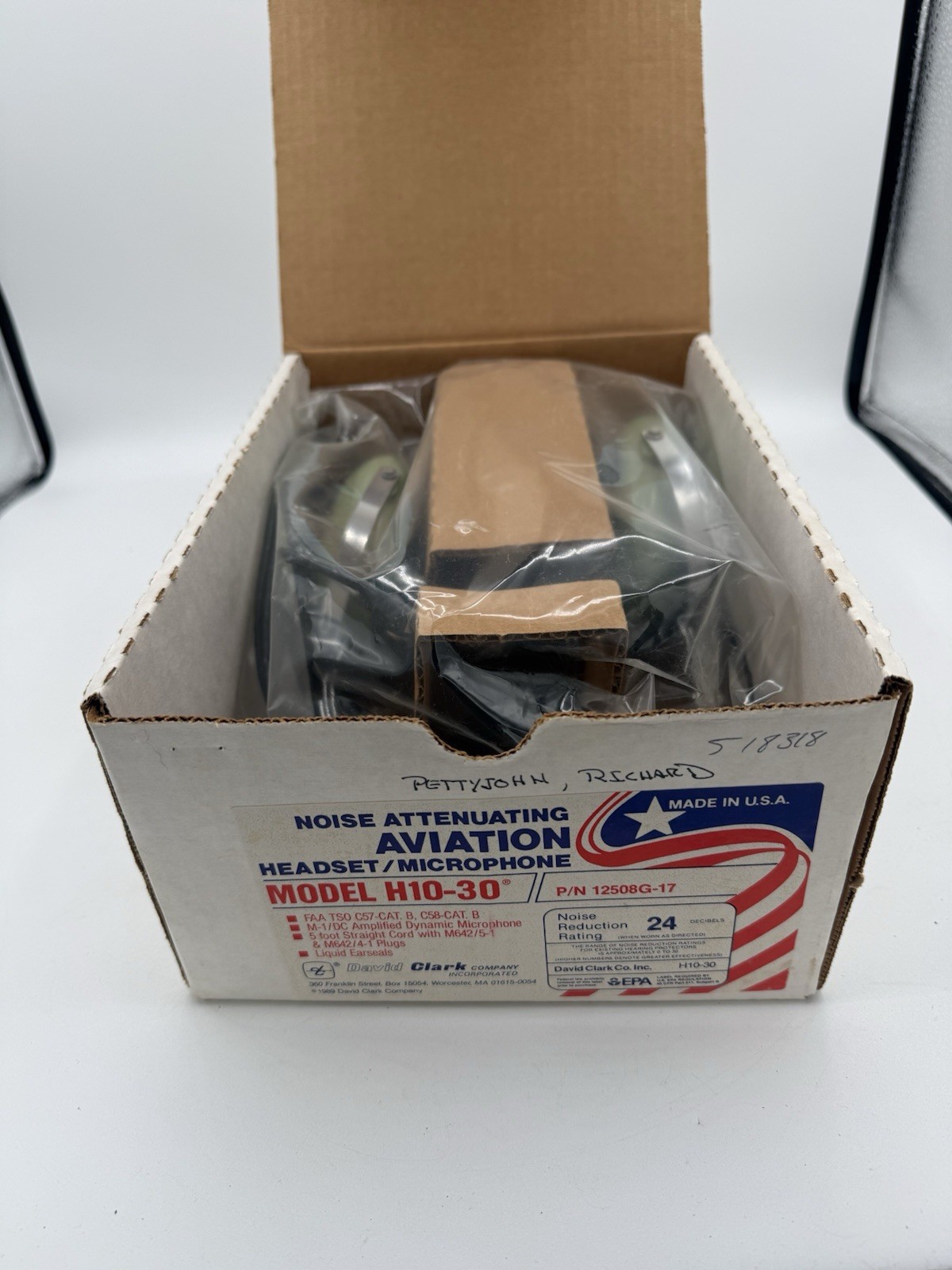 David Clark H10-30 General Aviation Helicopter Headset With Microphone Open Box