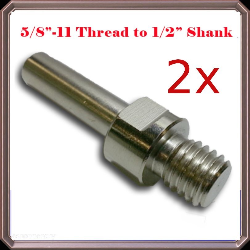 2x Core Drill Bit Adapter 5/8"-11 UNC Thread Male to 1/2" Shank Diamond Power