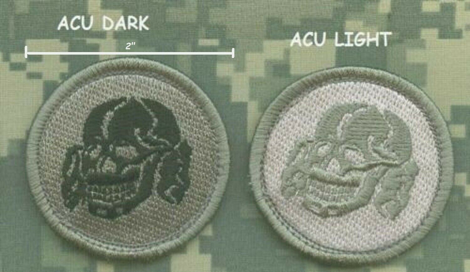 Syria-Iraq US ADVISERS GREEN BERETS SEAL SAS JTF2 SP OPS 2" 2-TAB: DEATH SKULL