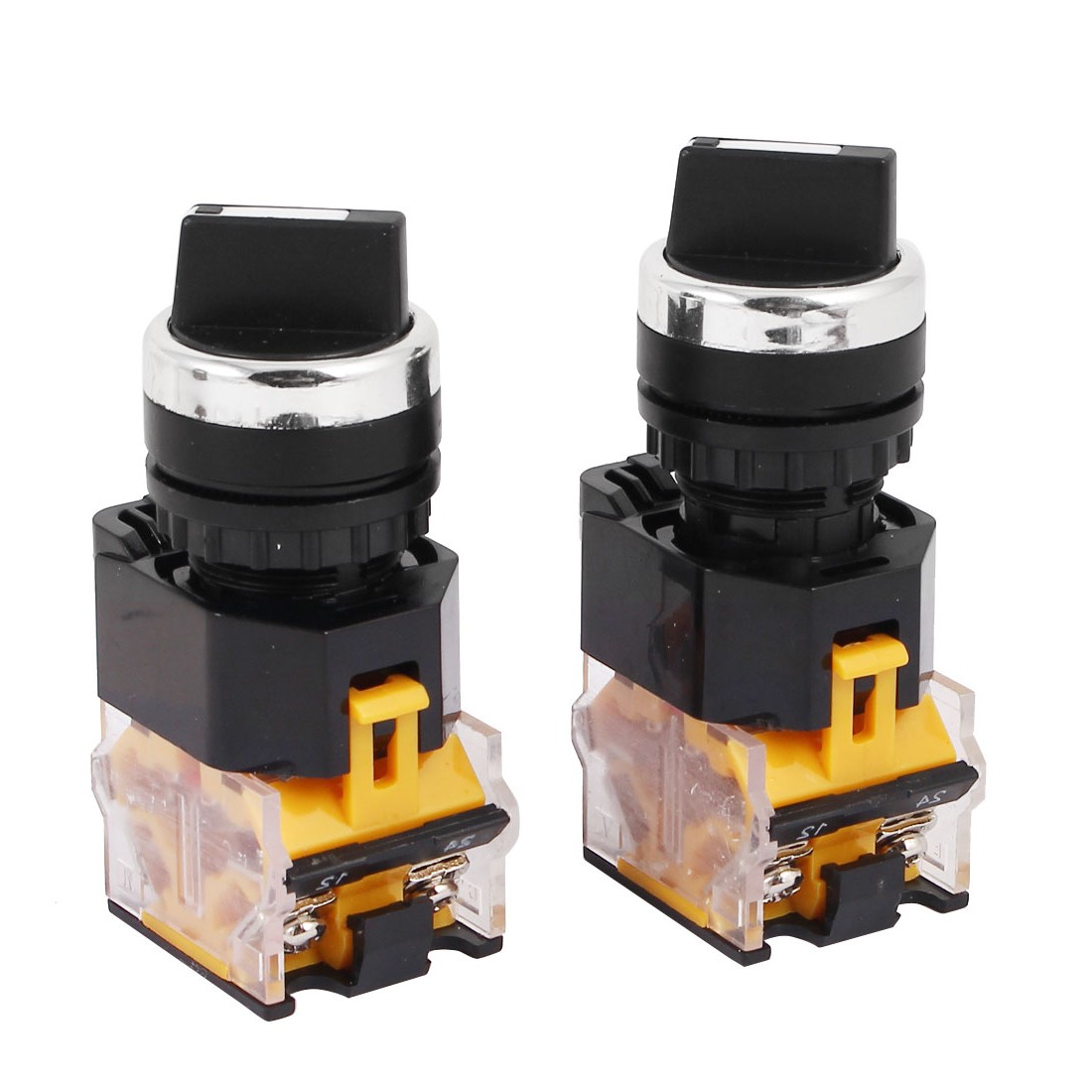 2pack LA38-203 AC 440V 10A 2 Position ON/OFF Rotary Selector Switch Orange