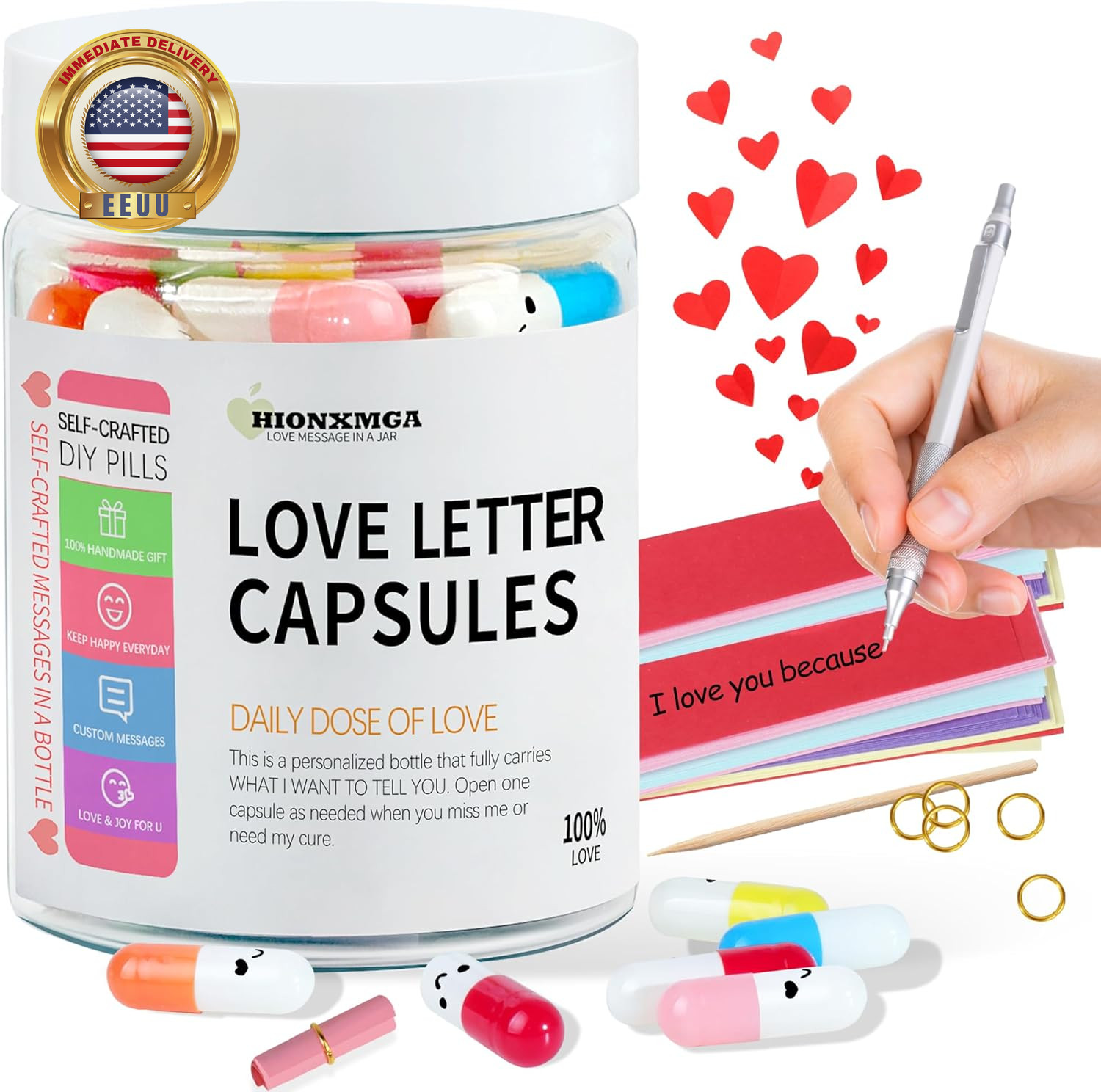 Boyfriend Girlfriend Birthday Gifts - 90 Cute Love Notes Capsule Letter Message