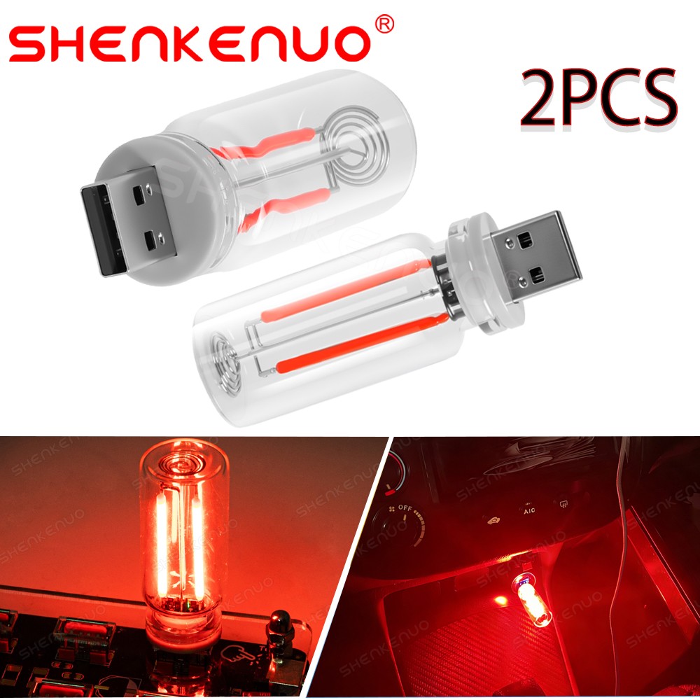 USB Touch Controlled Vehicle Interior Night Lights Retro-Inspired Mood Lamps 2X