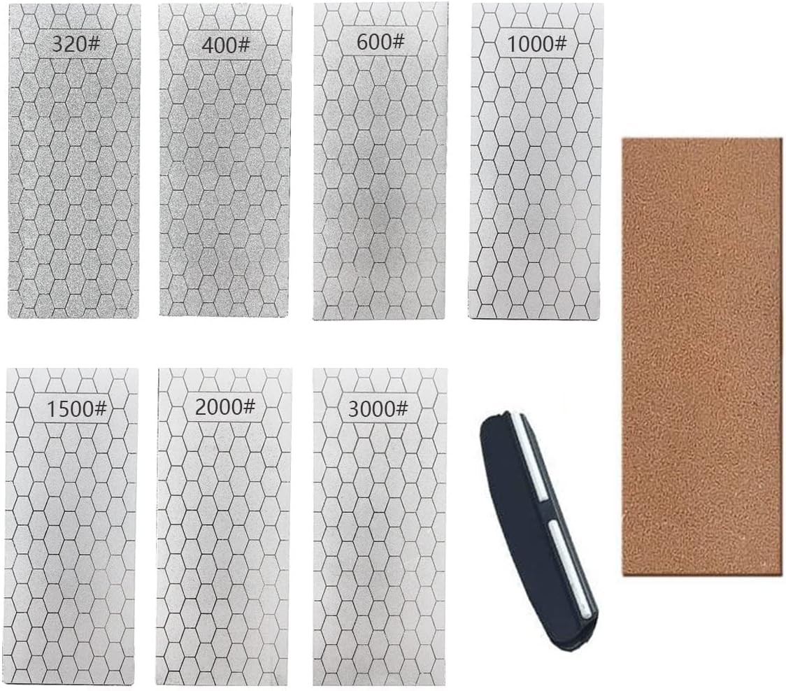 Diamond Sharpening Stone, Knife Sharpener Stone Whetstone SET-C, Silver