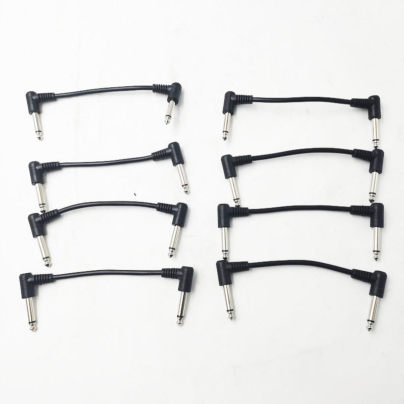 Fits Guitar Pedals, 8 Pack Black 6 Inch 1/4" Instrument Audio Patch Cables