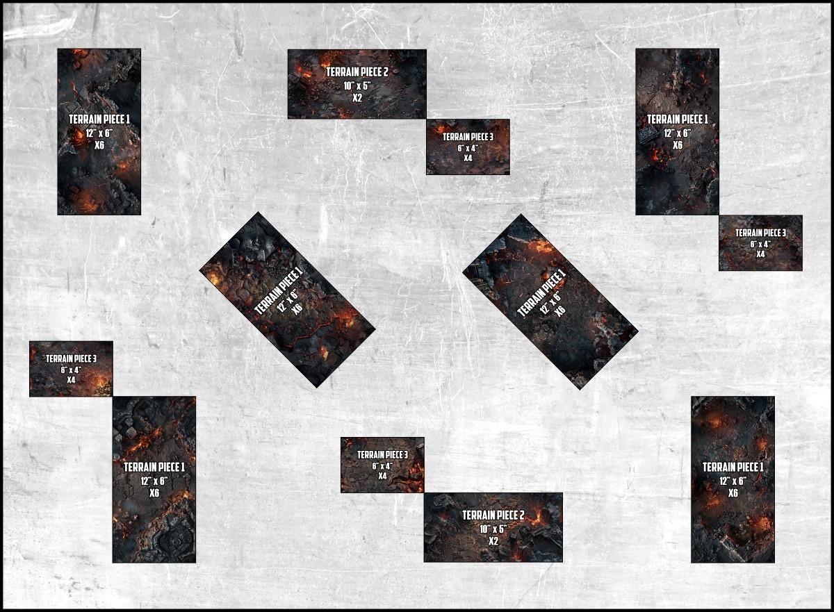 Neoprene Terrain Mats - Hellscape - Compatible w/ Warhammer 40K