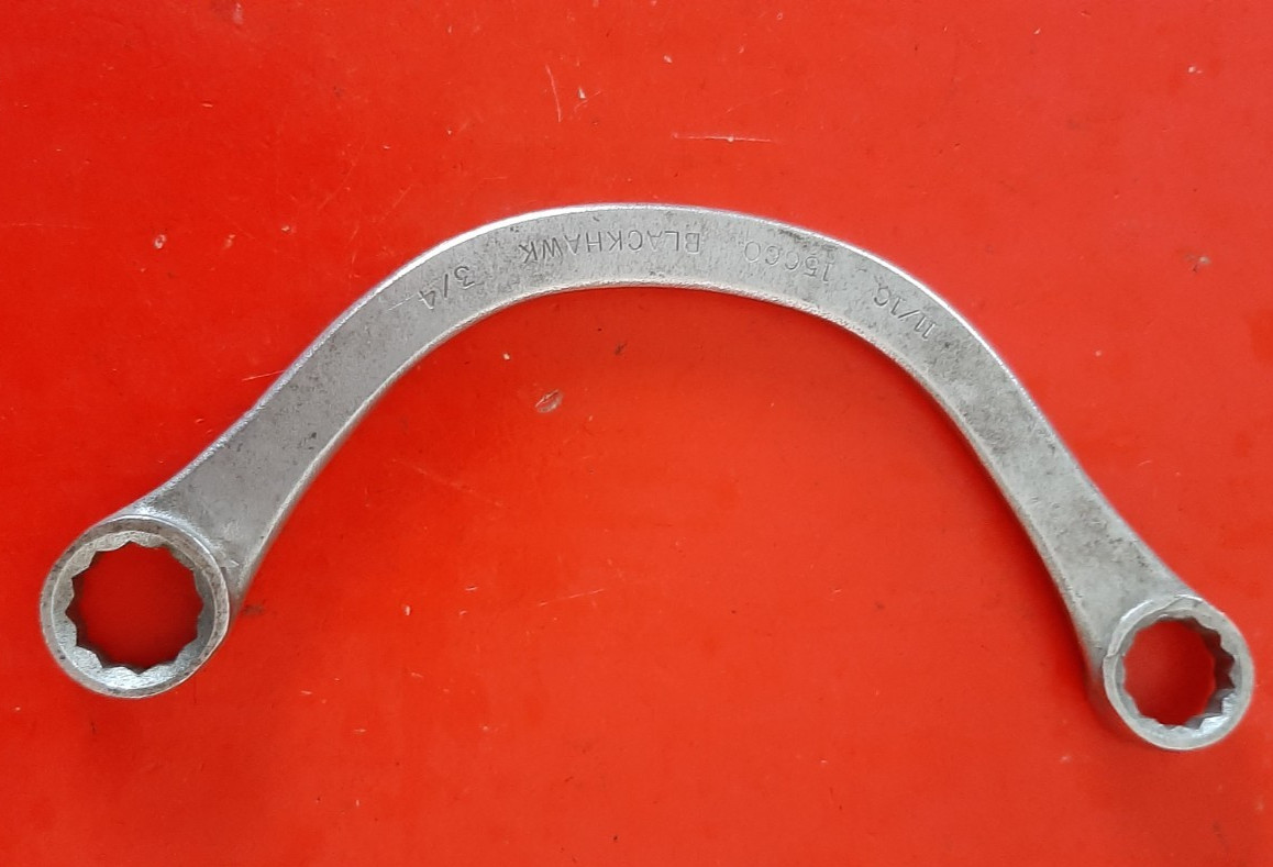 Blackhawk 15660 11/16" x 3/4" Curved Moon Obstruction Wrench 12pt Point USA READ