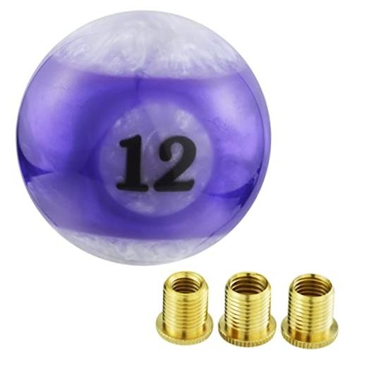 No.12 Billiard Ball Car Shifter Lever Knob Round Gear Shift Stick Purple1
