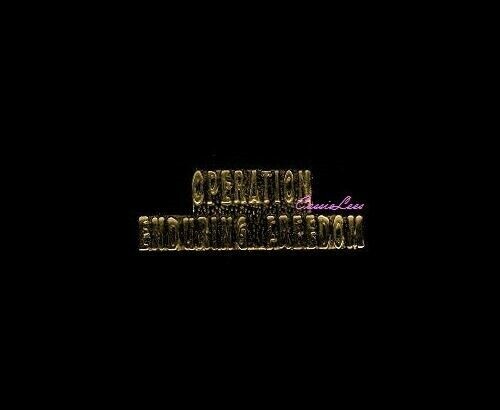 Op Enduring Freedom script 1-1/2" + a custom promo pin