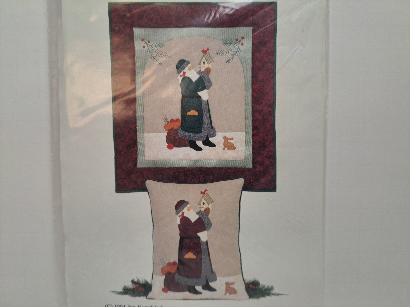 Country Appliques Quilt Pattern - Santa With Birdhouse #CA-81