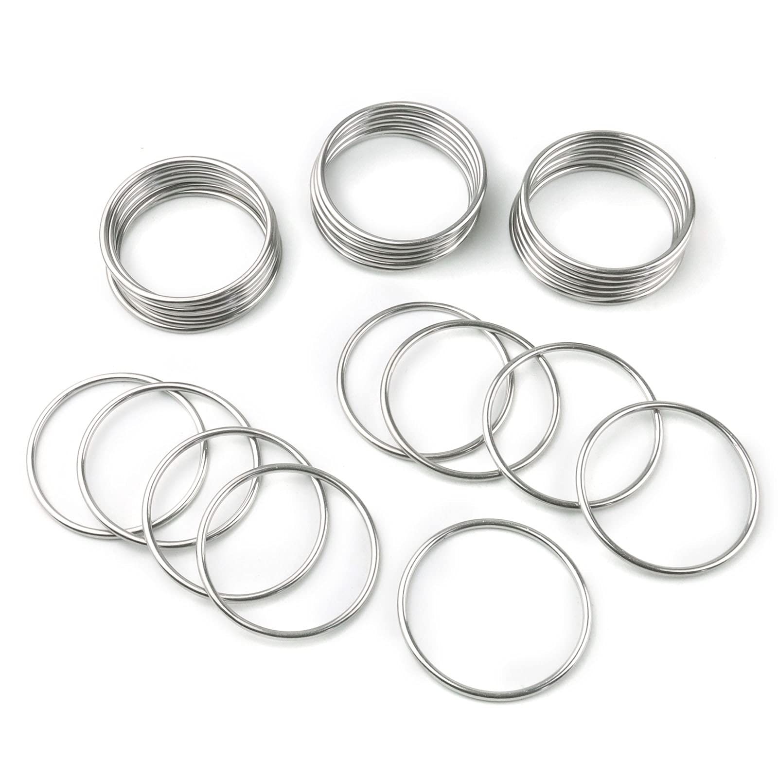 30 PCS Welded Stainless Steel O-Ring Welded Round Rings for Camping Belt, Dog