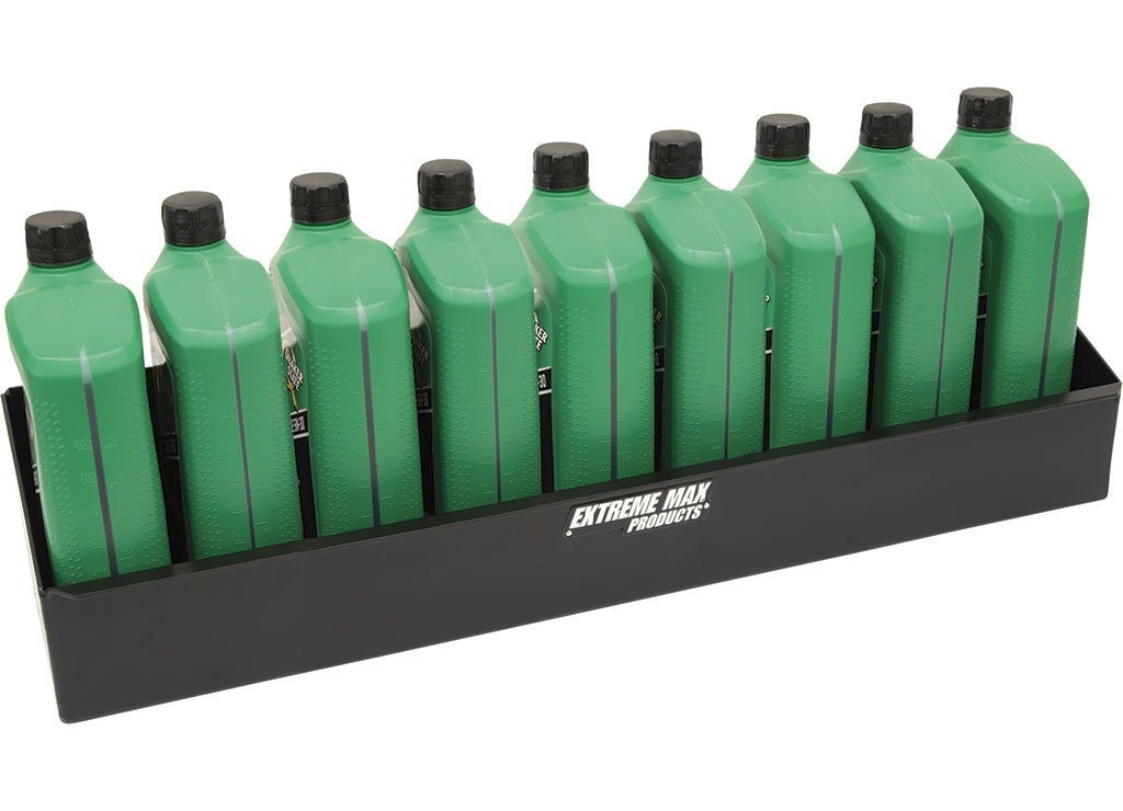 Extreme Max 5001.6452 Wall-Mount Aluminum 8-Quart Liquids Storage Shelf - Black