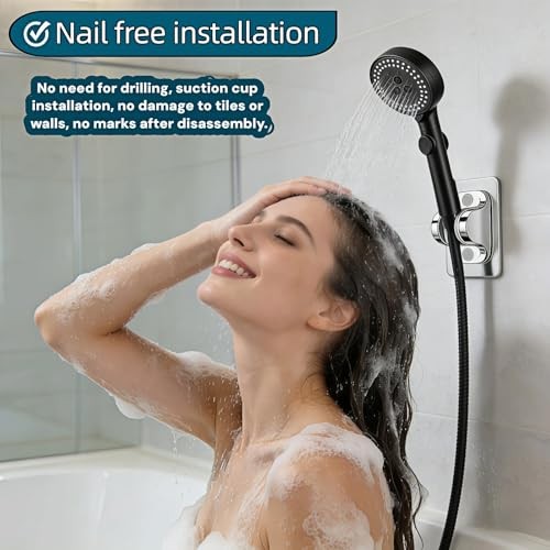 Shower Head Bracket wall Mounted - Heavy-Duty drillless Adjustable Handheld