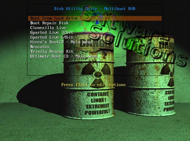 GParted DVD Disk partitioning disk recovery tool for Windows & Linux filesystems