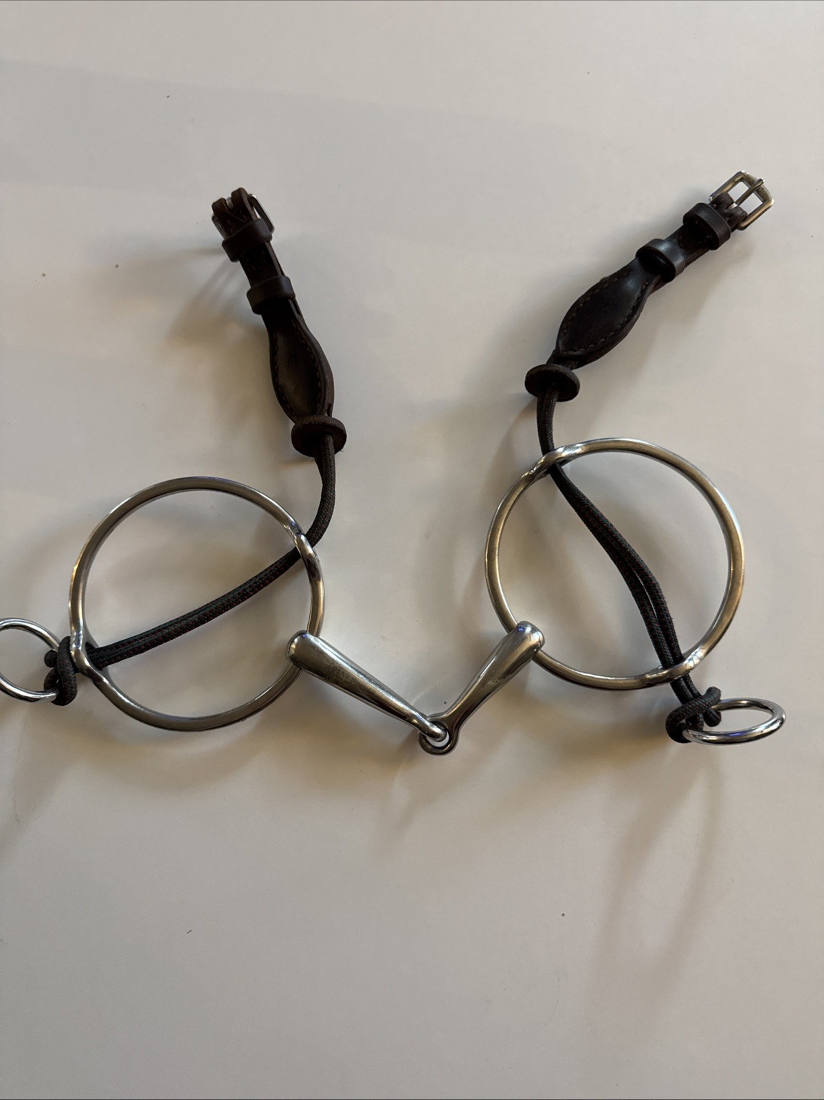 Carlyle Gag Snaffle W/ Large Cheek Rings, ENGLISH HORSE BIT, 5”, Used
