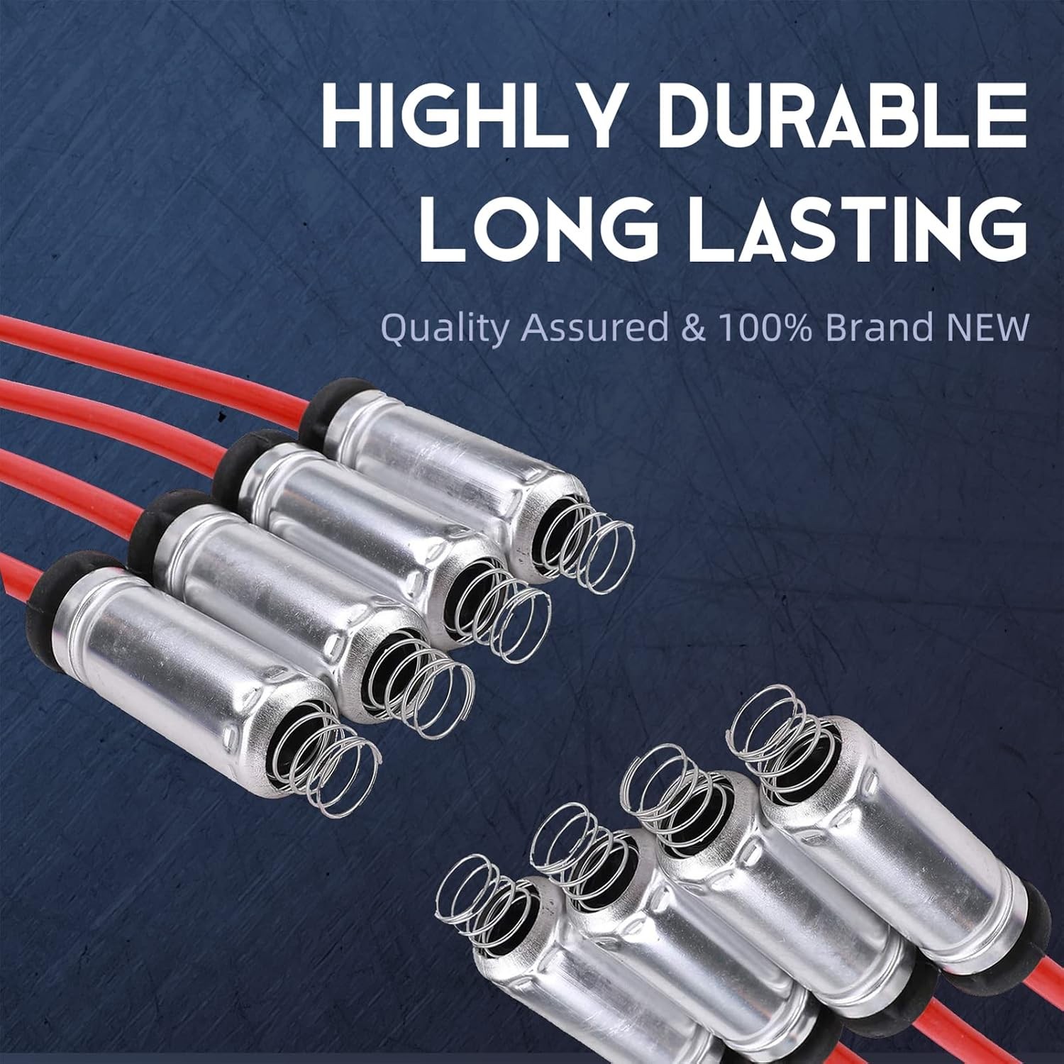 Spark Plug Wire Set 10.2mm w/Metal Sleeves, Spark Plug Wires Compatible with