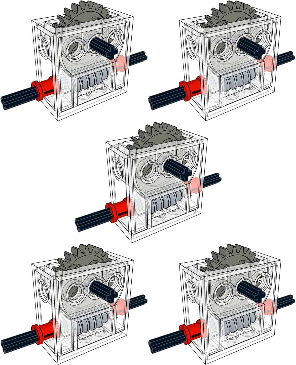 Build Creative Robotics Projects with 5 Set Gearbox Assembly - Durable ABS