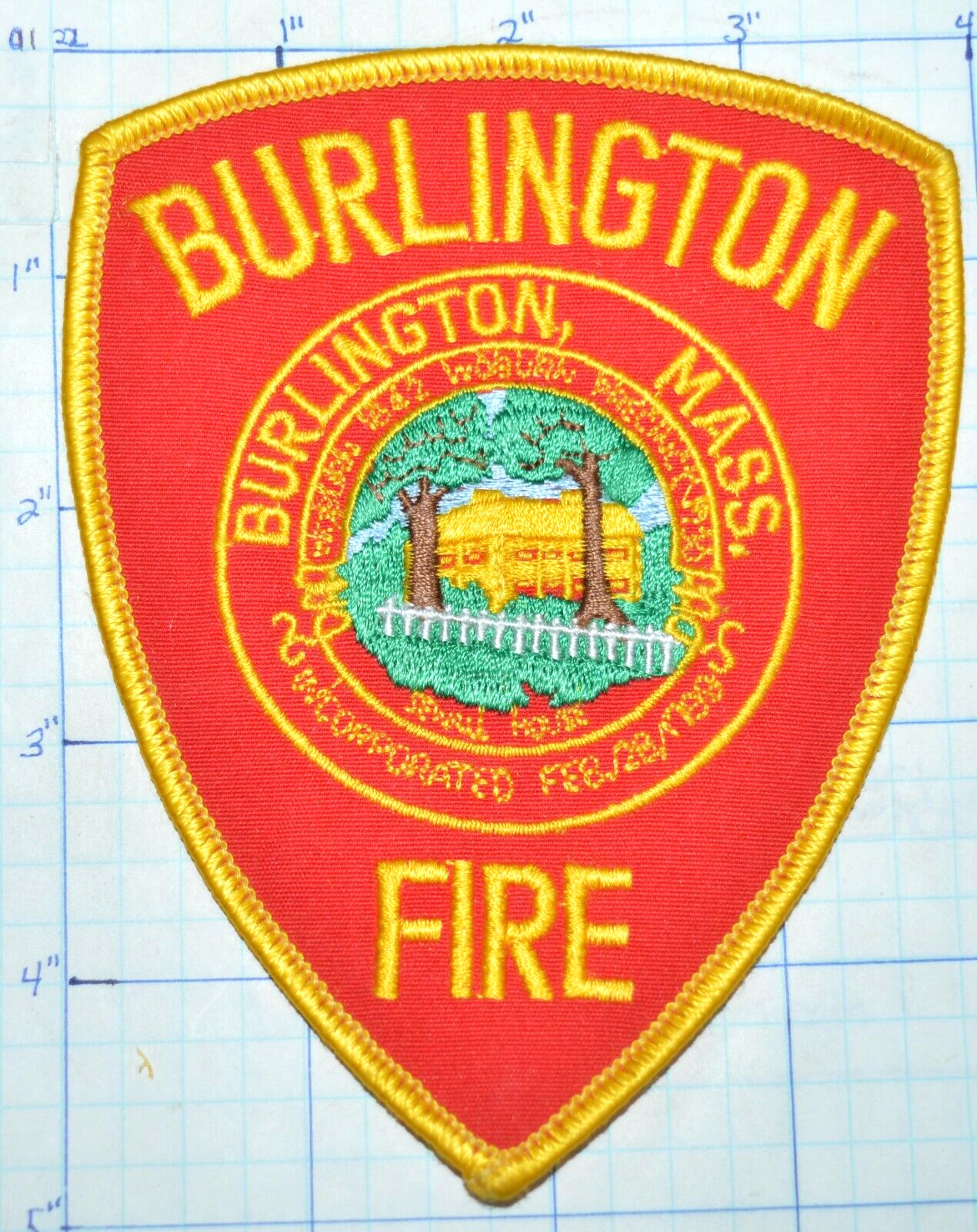 MASSACHUSETTS, BURLINGTON FIRE DEPT RED PATCH