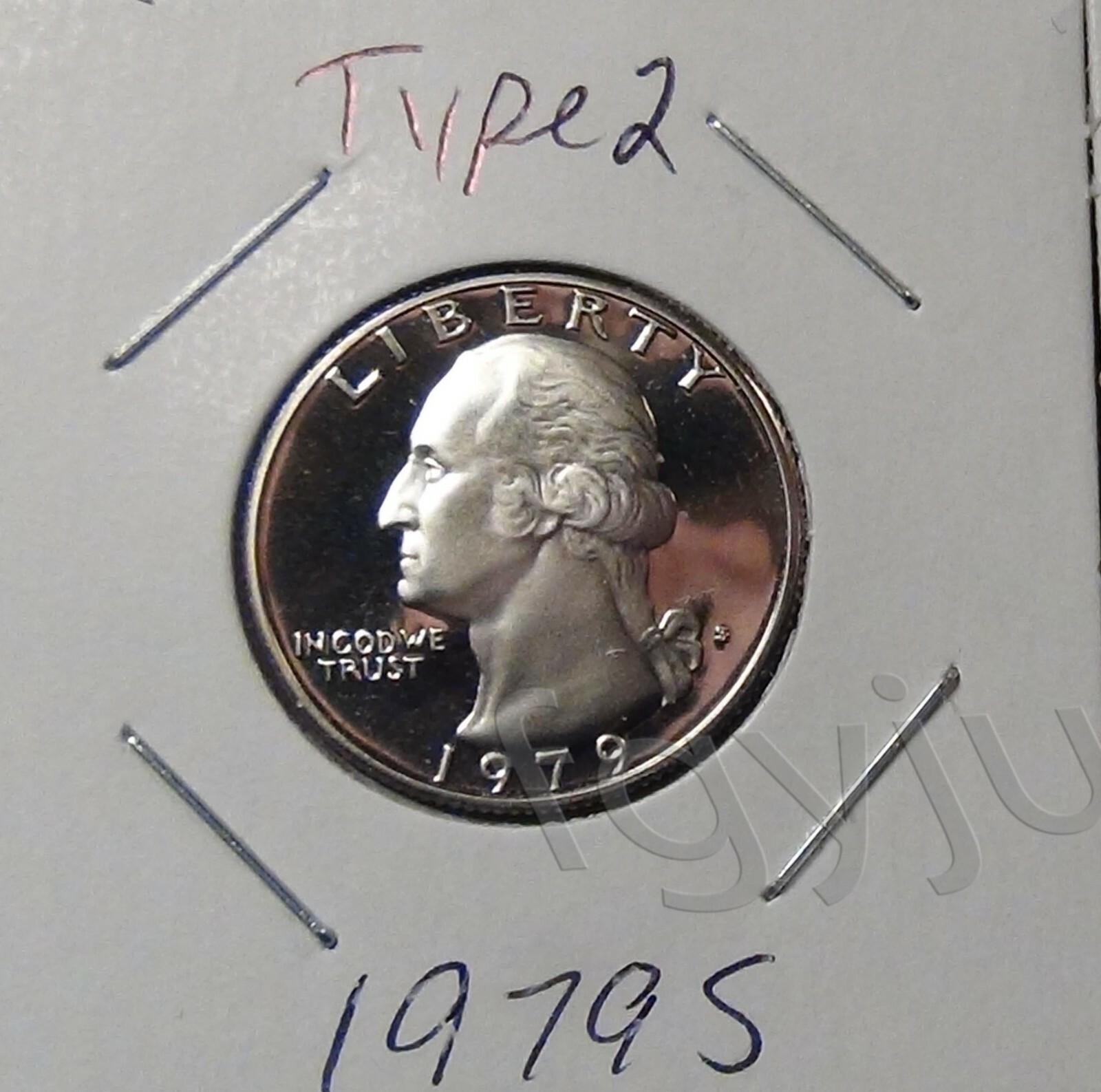 1979-S Type 2-clear "S" Proof Washington quarter.