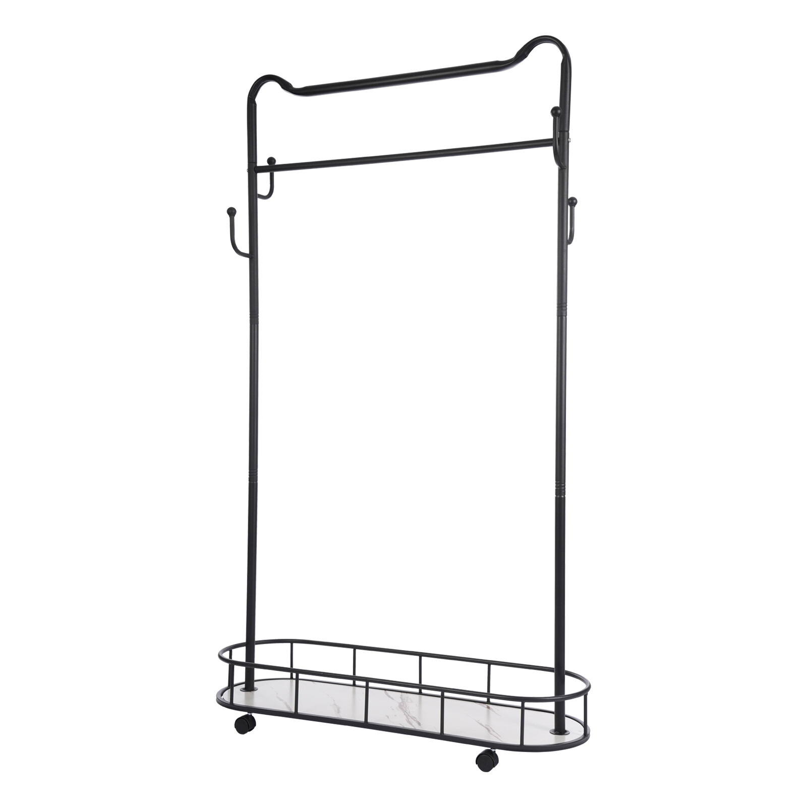 Clothes Rack, Movable Coat Rack, Coat Rack with Storage Basket