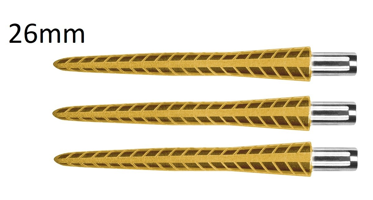 TARGET FIRESTORM  26mm GOLD QUARTZ STEEL TIP DART REPLACEMENT POINTS 3 PACK
