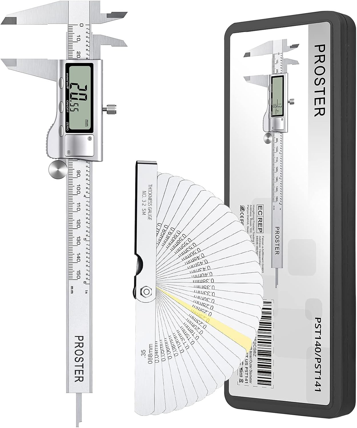 Calibrador Vernier digital Proster de 6 pulgadas y 150 mm - Calibrador electróni