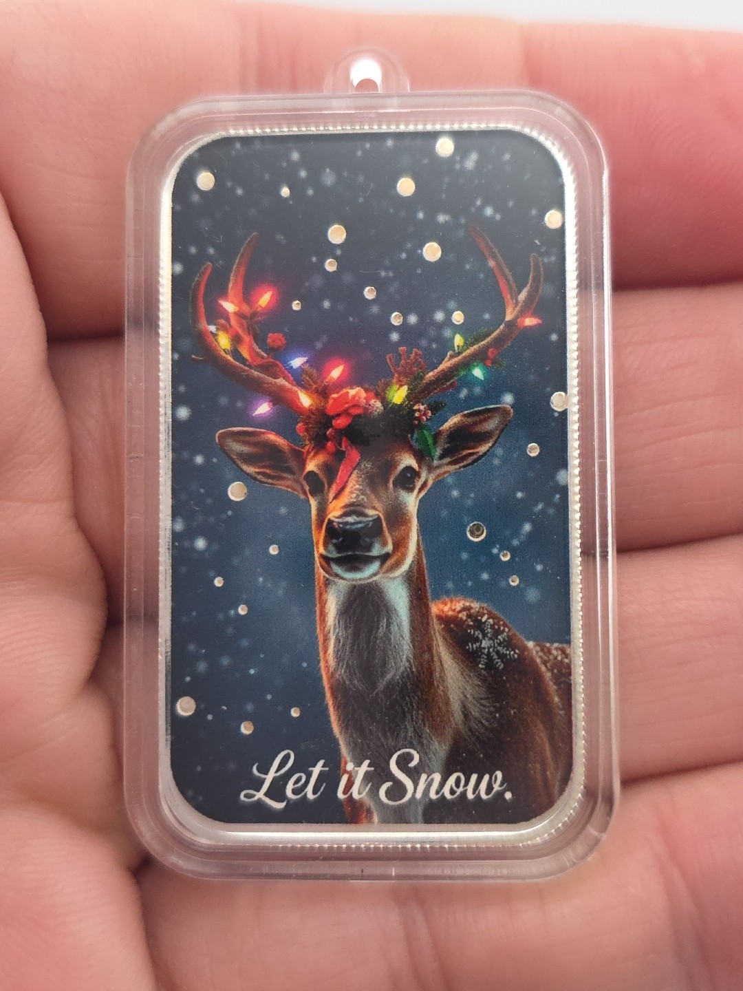 CHRISTMAS DEER  BAR Scottsdale Mine 1 Troy Ounce 9999 Fine Silver