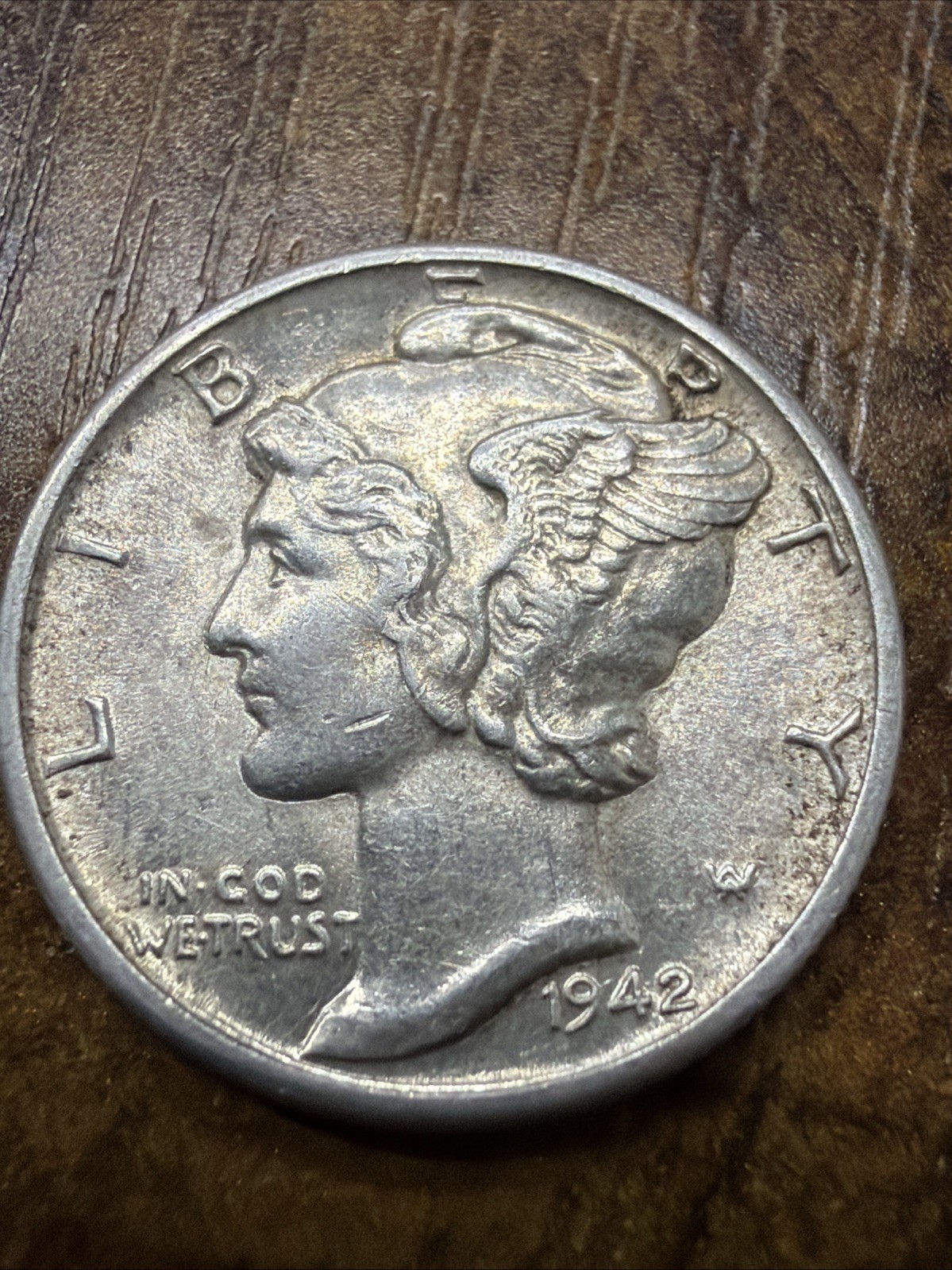 Unc. 1942 Mercury Dime - Actual Silver Coin   Same Day Shipping