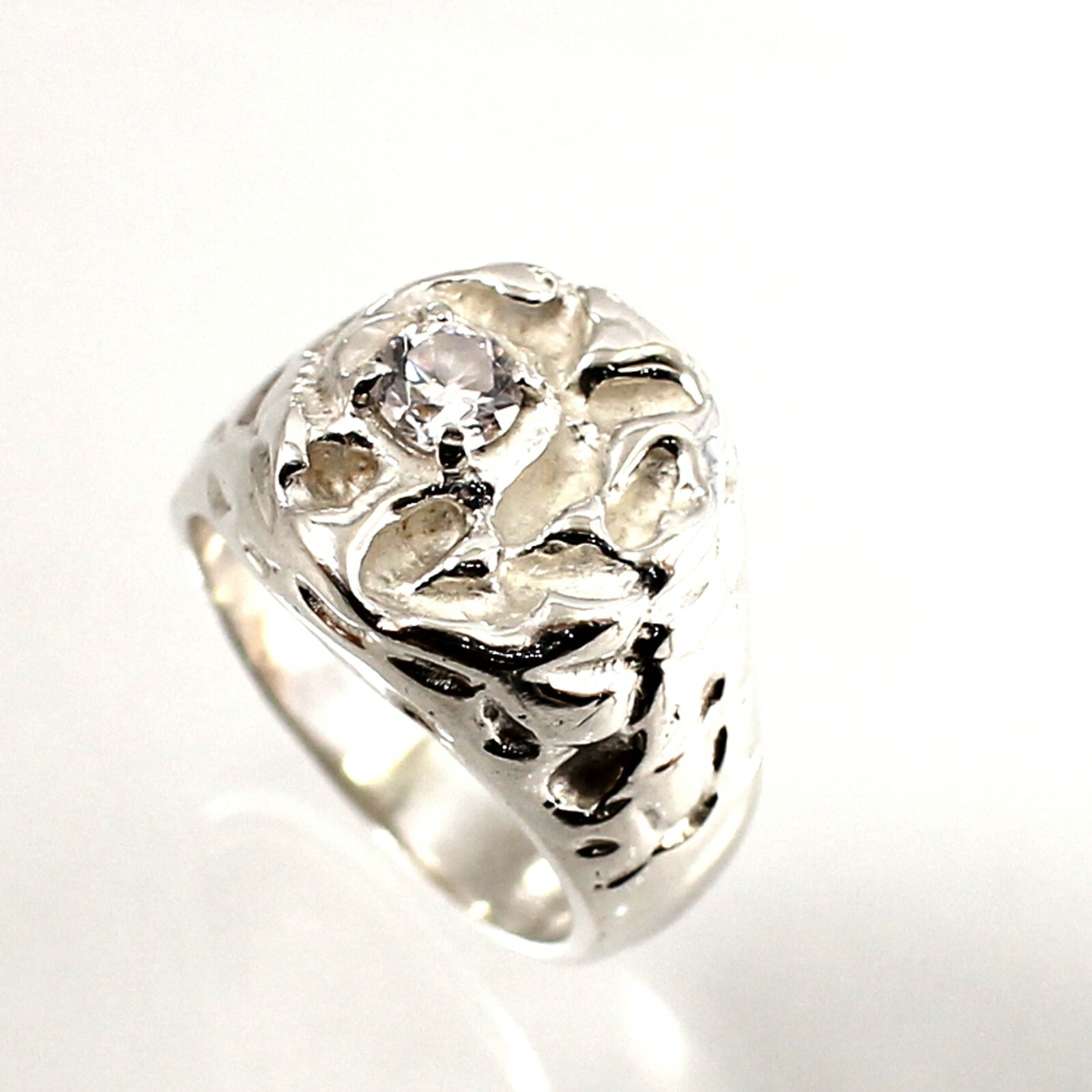 Solid Sterling Silver .925 Cubic Zirconia Solitaire Ring TPJ