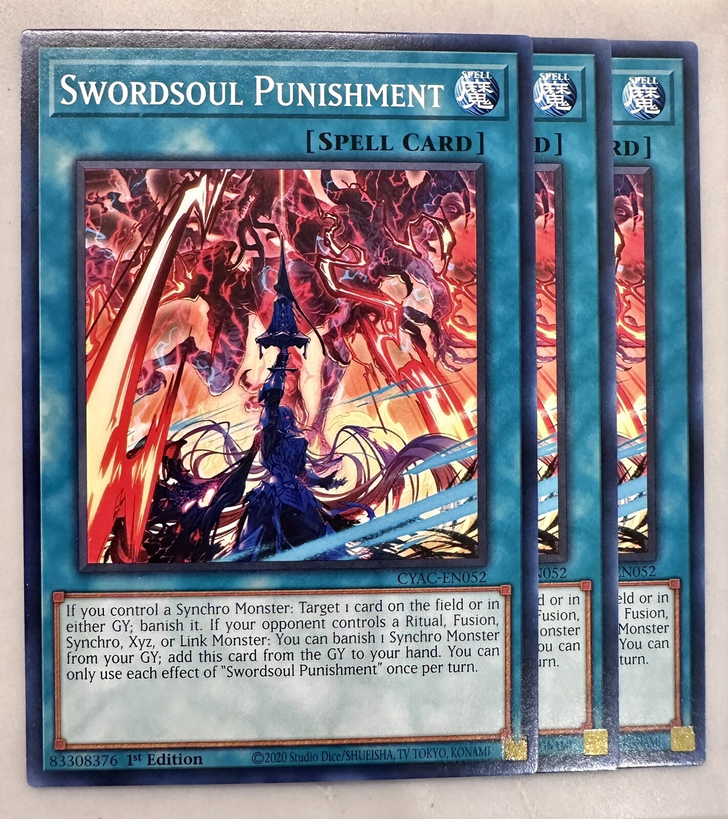 Yugioh! 3x Swordsoul Punishment CYAC-EN052 Common 1st Ed NM