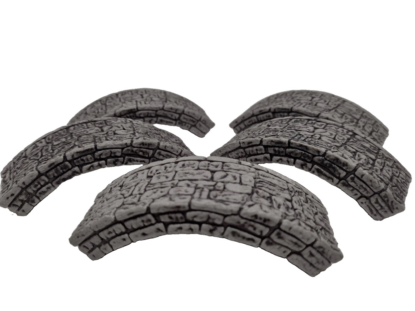 WizKids WarLock Tiles - Set of 5 Curved Stone Walls Modular Dungeon Terrain D&D