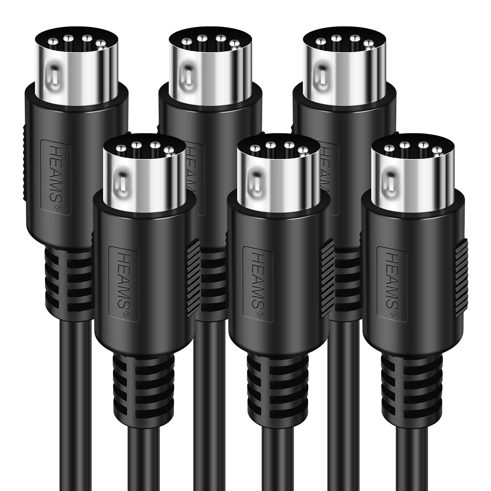 Heams 3 Pack Premium 6FT MIDI Cable, Stable & Fast Transmission 6 FT, Black