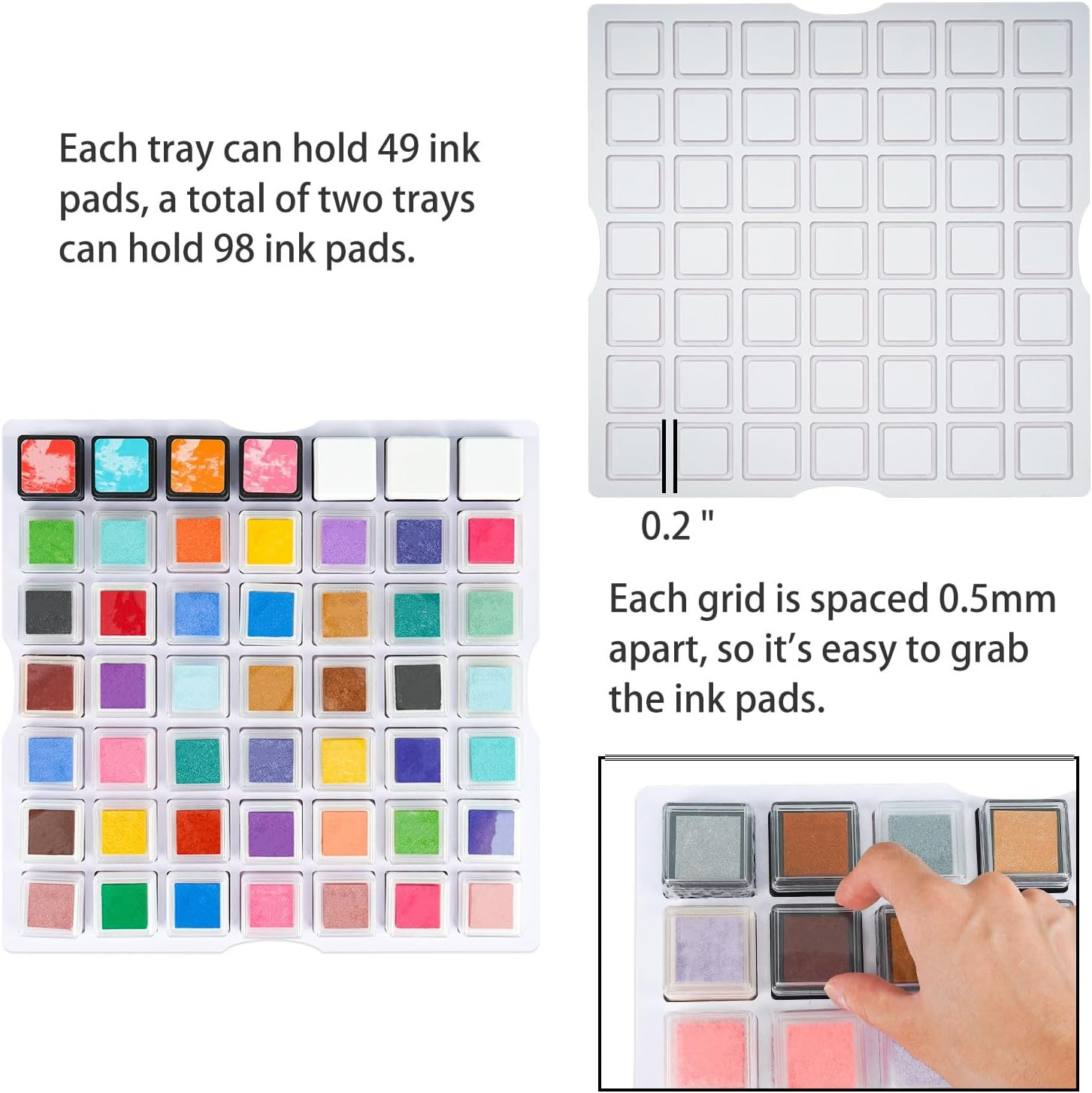 Mini Pad Cube Caddy Tray Mini Size Stamp Pad Storage Tray Stackable Pad Organi