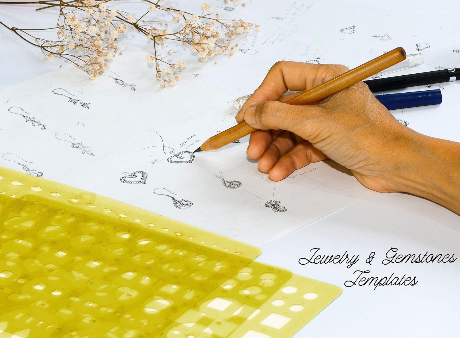 Traceease Jewelry Designing Template Drafting Tools Gemstone Multi,Size Jewel...